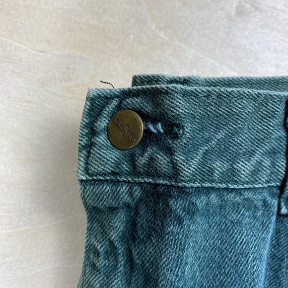 Vintage L.L. Bean Men’s 34 x 30 Green Wash Straight Leg Denim Jeans 90's - Picture 8 of 11